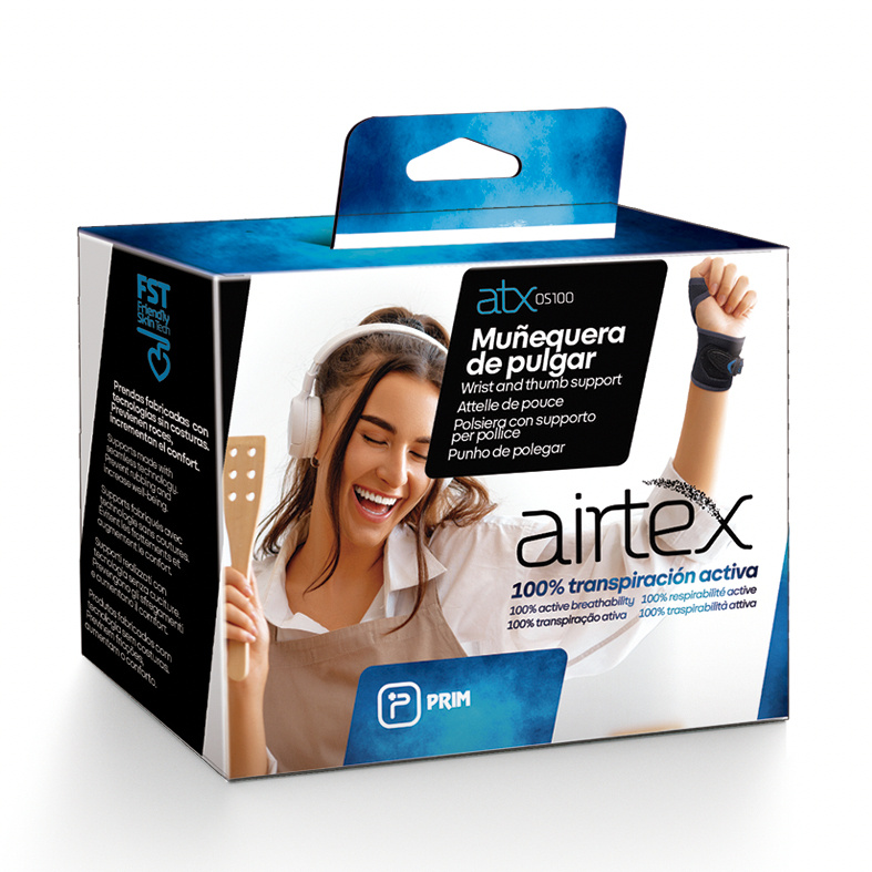Jiný pohled na ATXOS 100 Ortéza zápěstí Airtex OneSize
